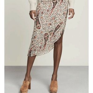 Veronica Beard Hearts Asymmetric Silk Skirt